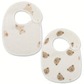 2pcs Newborn Baby Cotton Gauze Bibs Waterproof Infant Boys Girls Burp Cloths Printing Scarf Toddler Saliva Towel Feeding Stuff
