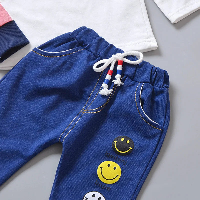 Conjunto de ropa para bebés y niñas pequeñas, primavera, otoño, pana, dibujos animados, conjuntos de ropa para niños, chaquetas con capucha y pantalones, traje para niños de 0 a 5 años