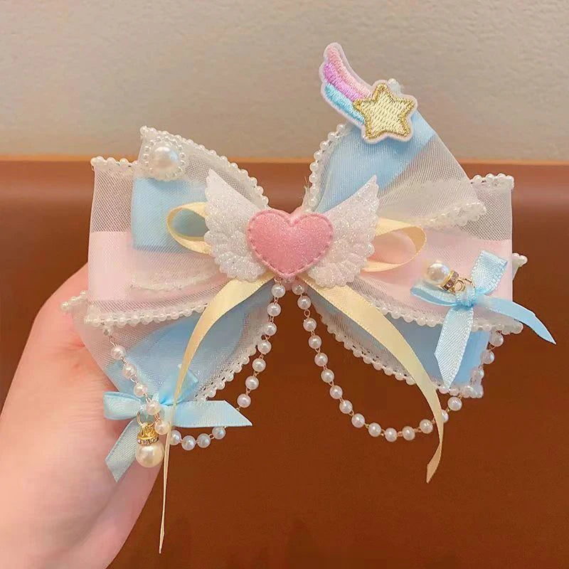 Fashion Princess Bow Hairpins Barrettes Children's Hair Accessories Cute Sweet Girls Hair Headdress