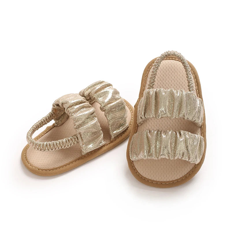 Solid Color Baby Sandals For Summer Soft Soled Non Slip Baby Walking Shoes For 0-18 Months Breathable And Anti Drop Shoes
