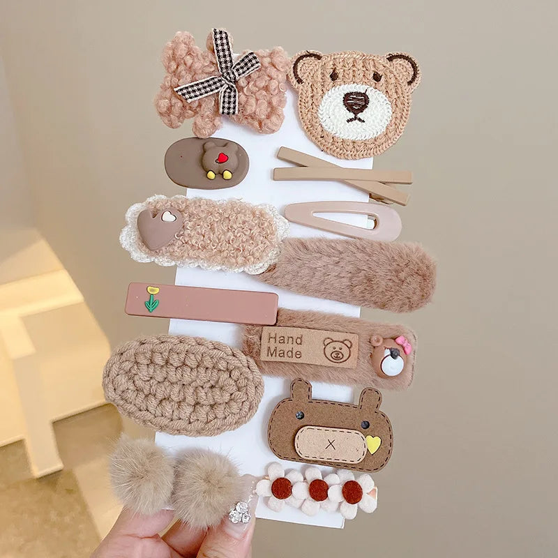 10-14PCS Bows Baby Hair Clips Hair Accessories For Girls Cartoon Animal Flower Hairpin Headdress Kids Hair Pins Birthday Gifts