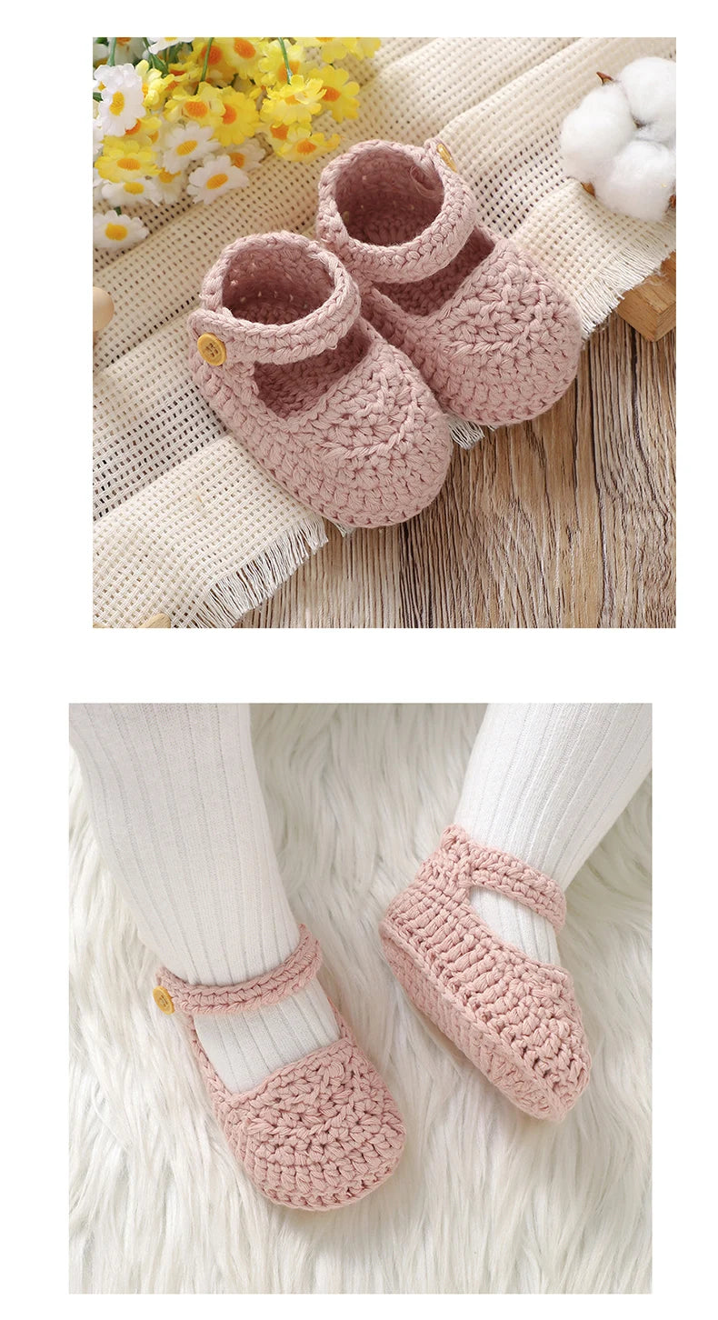 Baby Shoes 100%Cotton Knitted Newborn Boy Girl First Boots Fashion Solid Infant Footwear 0-18M Breathable Cute Shallow Seasonal