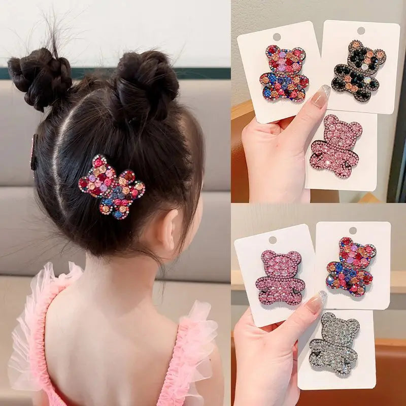1 Stück Neue Prinzessin Kleiner Bär Mädchen Süße Haarnadeln Kinder Kopfbedeckung Haarspange BB Haarclips Haarschmuck