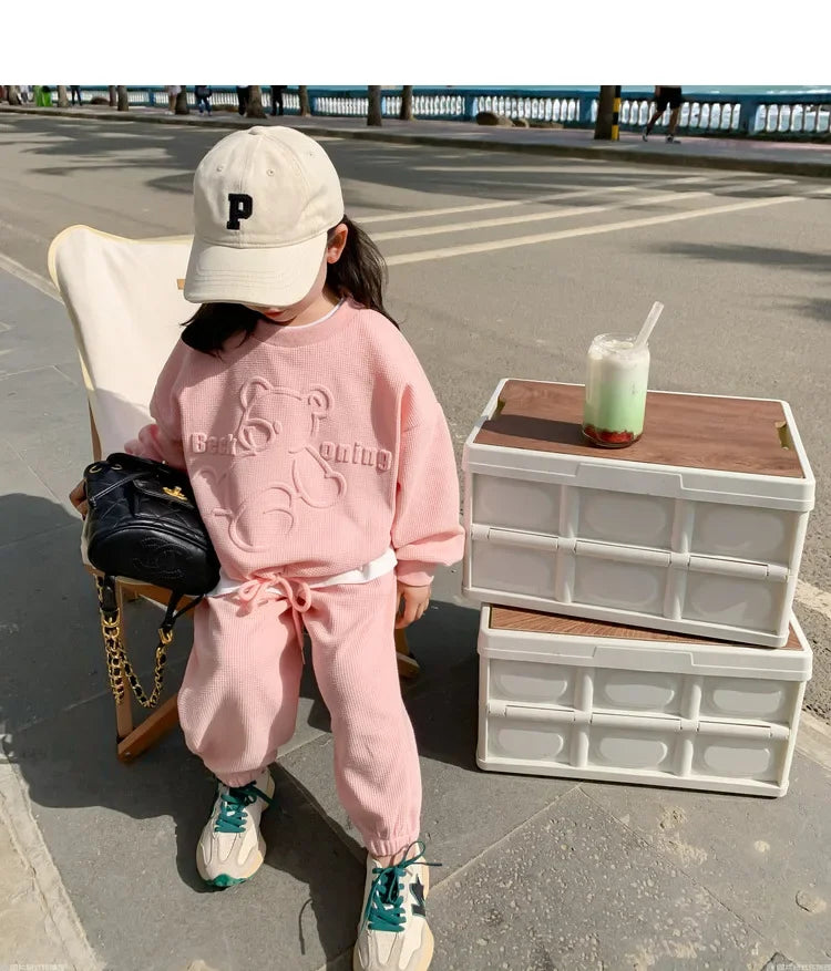 Children's Clothing Sets Letter Print Sweatshirt + Tank Top + Pants 3pcs Baby Girl Clothes for 2 To 7 Years Baby Girl Outfit Set