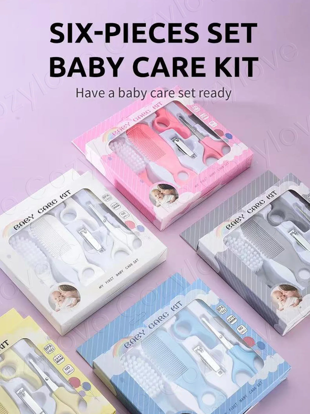 5-in-1 Baby Grooming Kit | Portable Baby Care Set with Brush, Comb, Nail Clippers & Scissors, BPA-Free