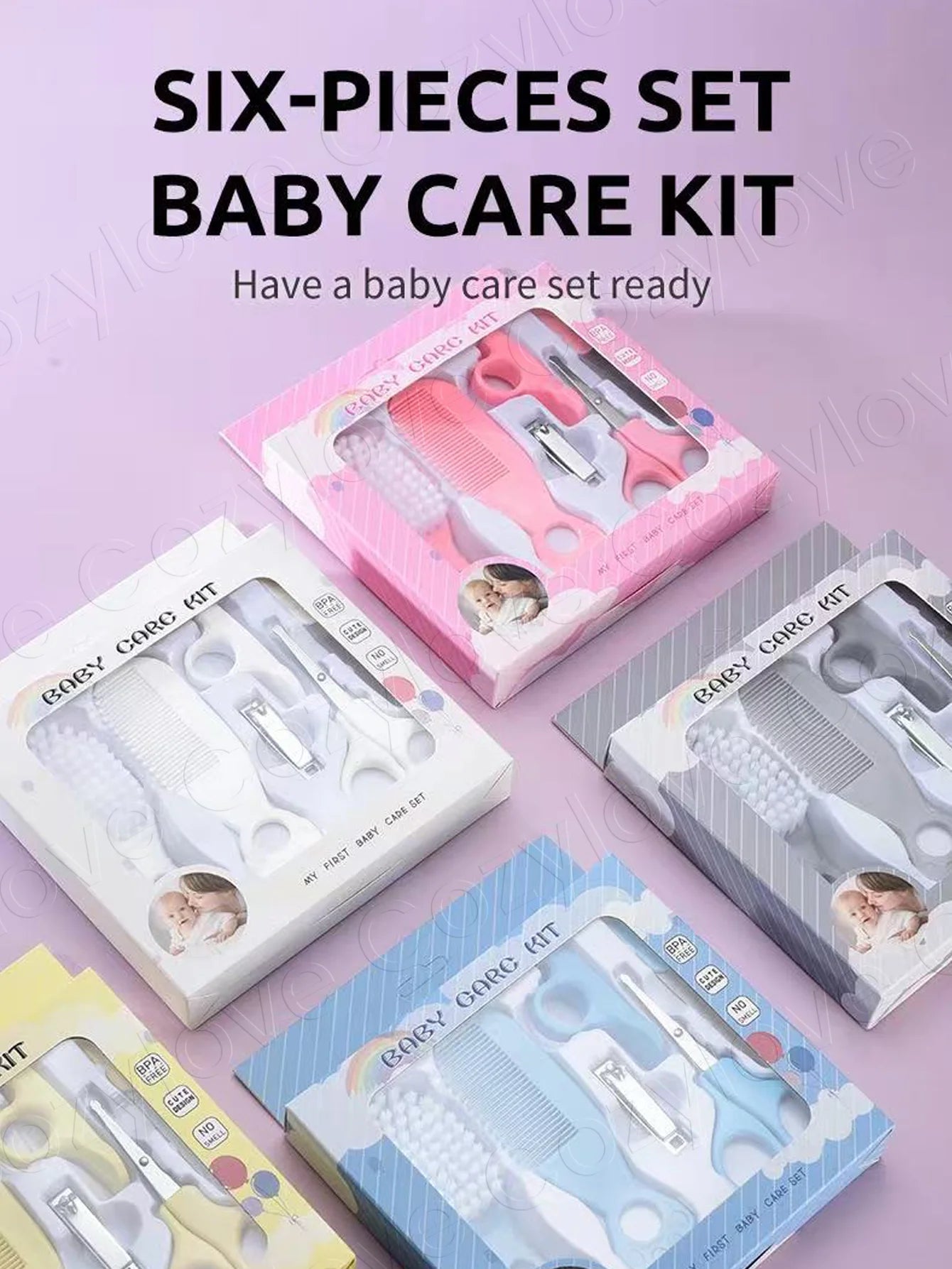 5-in-1 Baby Grooming Kit | Portable Baby Care Set with Brush, Comb, Nail Clippers & Scissors, BPA-Free