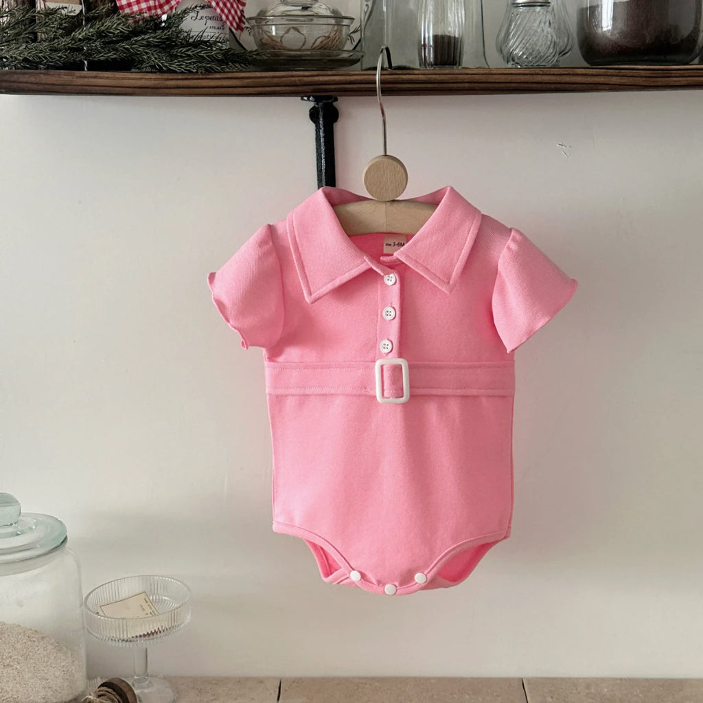 Babykleidung Baby Mädchen Body Sommer Kleidung Einfarbiger Strampler Weicher Freizeit-Overall für Neugeborene Kleidung