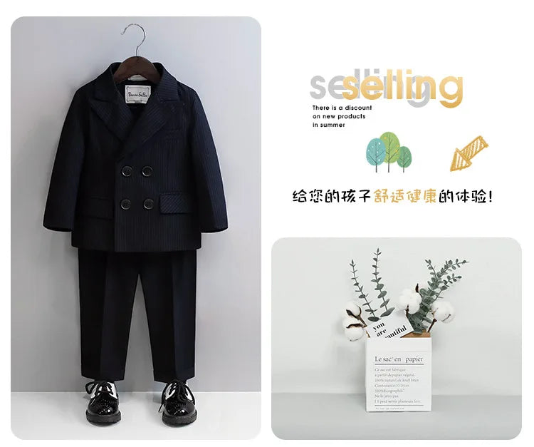 Kinder Schwarzer Klavieranzug Kinder Hochzeit Party Foto Anzug Blumenjungen Smoking Kleid Neugeborenes Baby 1 Jahr Geburtstag Kostüm