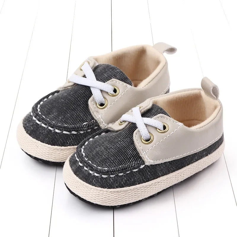 Zapatos de 0-18 meses para bebé niño/niña, zapatillas de tobillo con suela antideslizante, para recién nacidos, primeros pasos, mocasines para cuna
