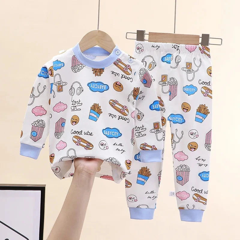 Baby Pure Cotton Clothing Children Autumn Clothes Pants Sets Home Clothes For Baby Infant Newborn Outfit Child New Set Pajamas