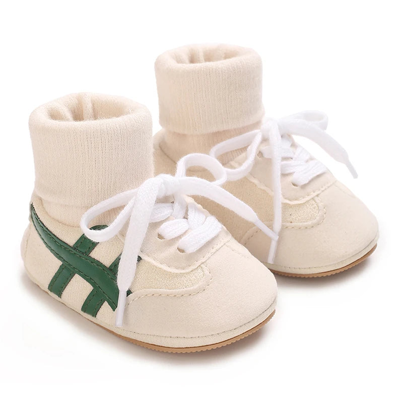 Zapatos de bebé de primavera y otoño para niños y niñas de 0 a 1 año, zapatos y calcetines que no se caen, suela suave antideslizante, zapatillas de 6 a 12 meses