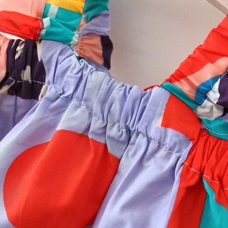 Sommer Baby Mädchen Bekleidungssets Träger-Top Farbpassende Blumenweste + Kinder Freizeit Hose Kleinkind Kleidung Anzug