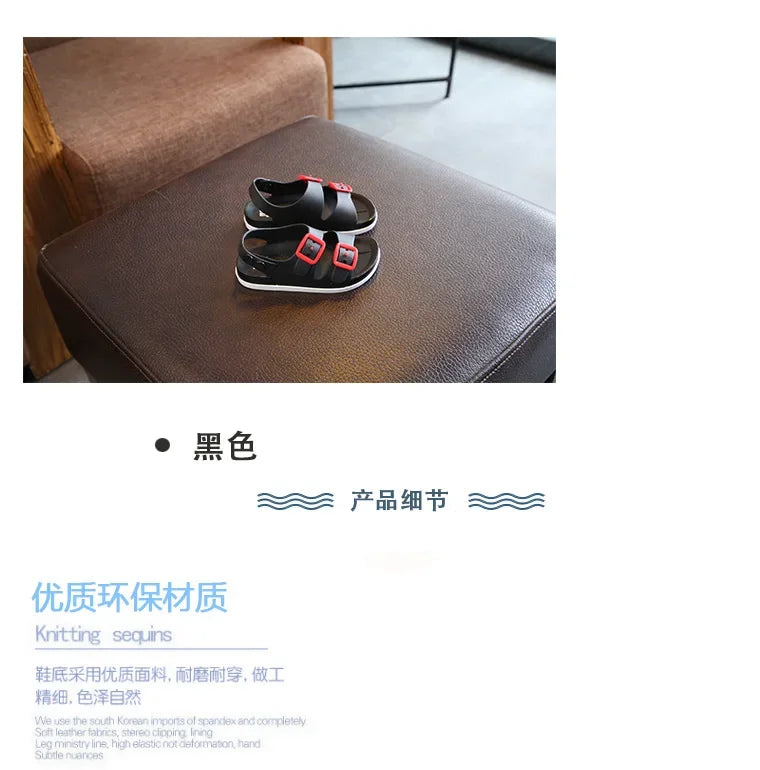 sandalias Antiskid Baby Girl Shoes British Non-slip Beach Sandals Kids Shoe Children Sandals Summer Boys PVC Buckle Kid Slippers