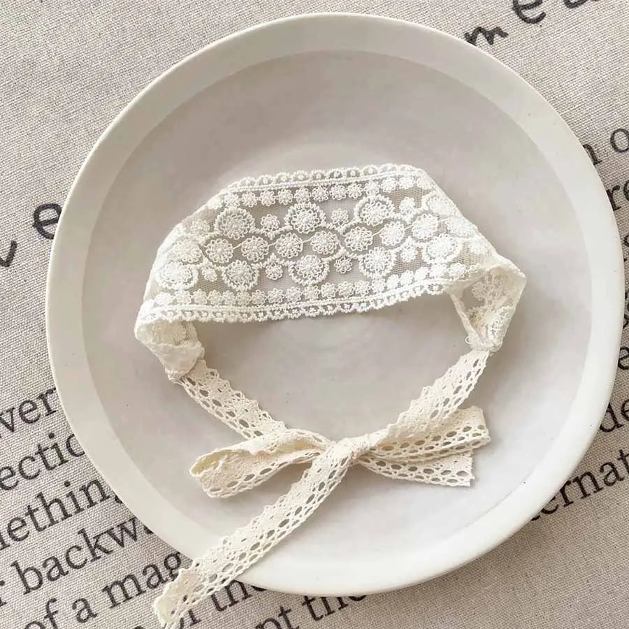 Baby Girl Lace Headbands Cute Flower Embroidered Hair Band Sweet Princess Headband Newborn Hair Accessories Photography Props