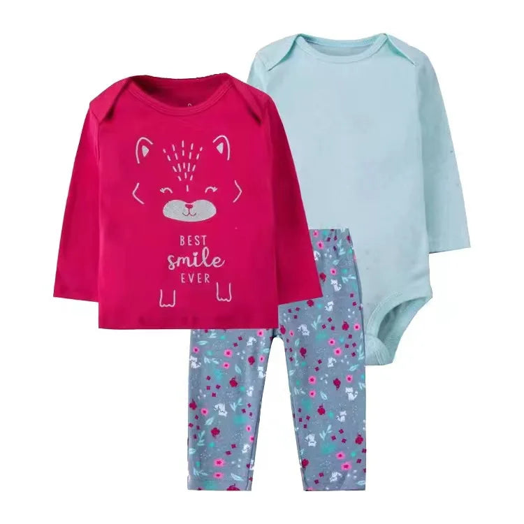 2025 Baby Mädchen Kleidung Herbst Frühling Neugeborenen Outfit Baumwoll-Body Oberteil und Hose Set Kinder Kleinkind Kleidung 6-24M