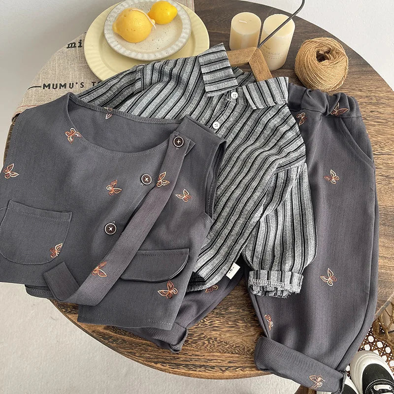 Conjuntos de Ropa para Niños Primavera Otoño 2026 Chaleco de Moda Infantil Camisas Pantalones 3 Piezas Traje de Fiesta para Bebé Niño Trajes Niños Cumpleaños Conjunto 5