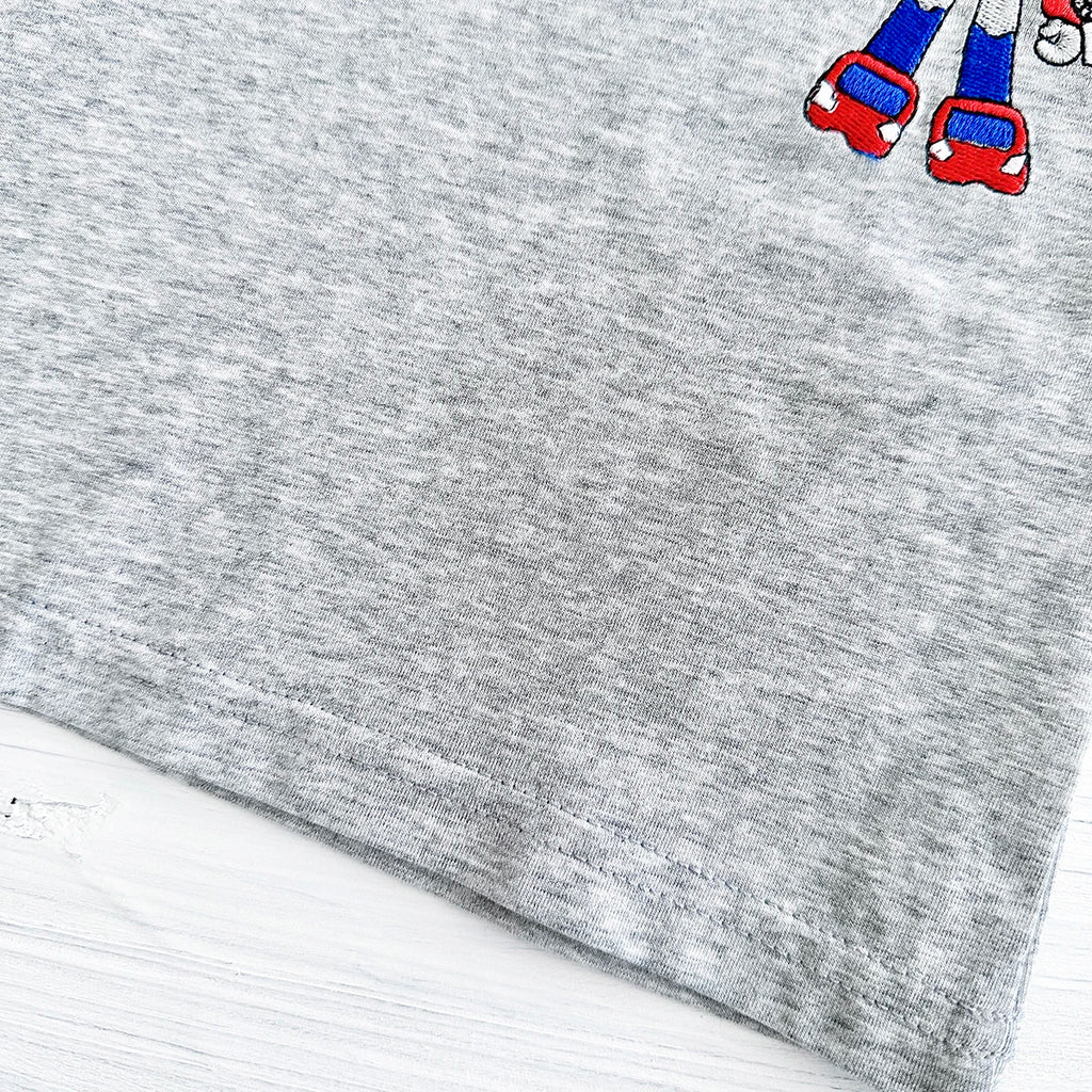 2025 Summer New Baby Clothes Infant Robot Embroidery Top+Bottom Set Baby Boys Girls Casual Baby Set Newborn Baby Clothes 2Pcs