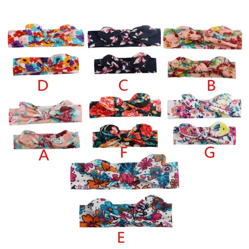 2pcs Parent-Child Headwear Mom Daughter Matching Hairband Set Turban Baby Girls Twist Knot Headbands Family  Accessories