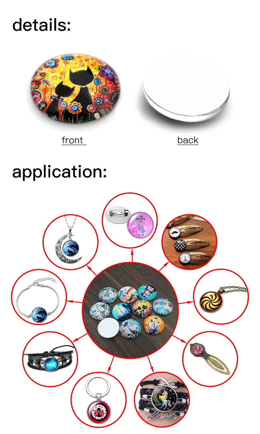 Mother's love Mom and Daughter Kiss 10pcs 12mm/20mm/25mm Round photo demo glass cabochon flat back Making fittings