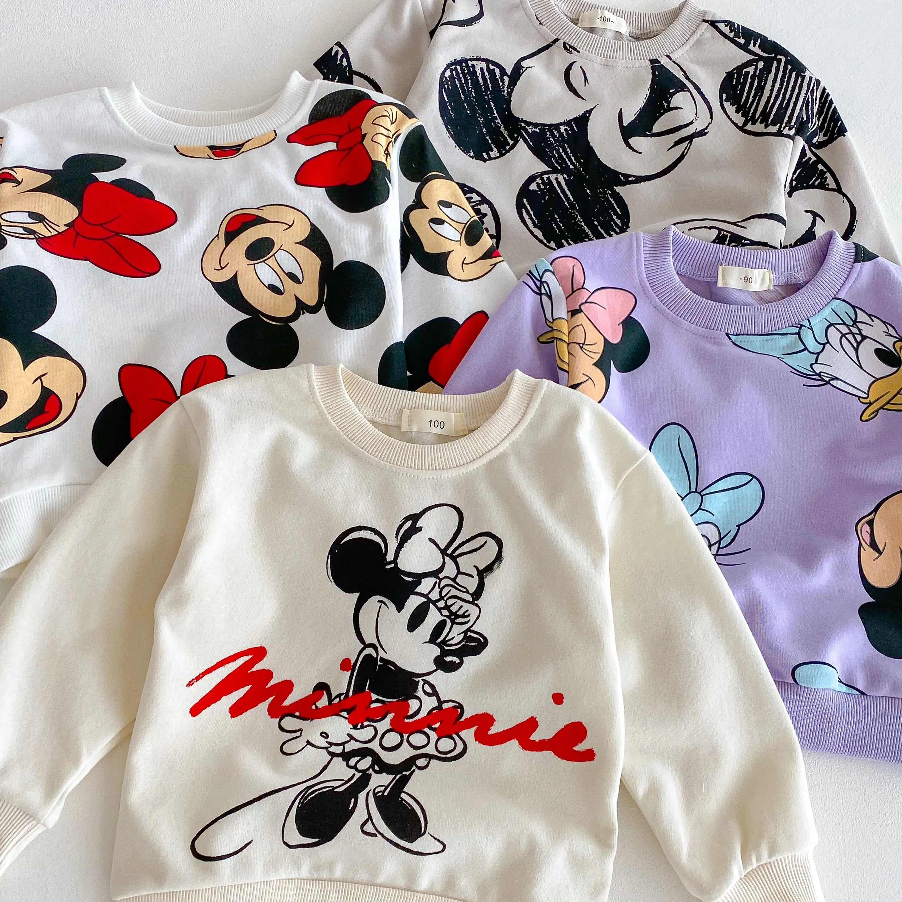 Minnie de Dibujos Animados Bebé Niña Lindo Traje de Manga Larga Holgado de Moda Chándales de Niños Ropa para Niños Pequeños Sudadera + Pantalones 2 piezas/conjunto