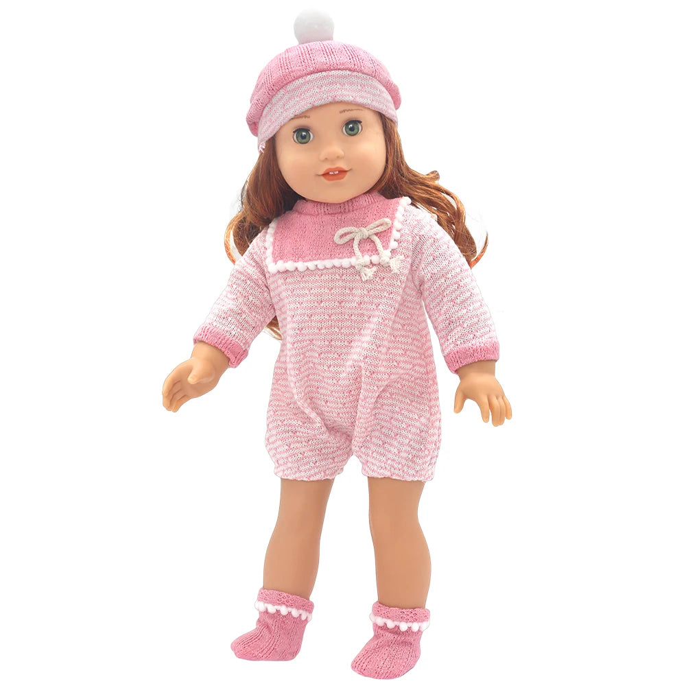 Baby Born Doll Outfits For 13-18 Inch Newborn Doll Cute Jumpers Rompers Suit+Shoes Doll Accessories Festival Birthday Gift