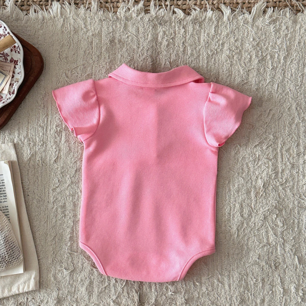 Babykleidung Baby Mädchen Body Sommer Kleidung Einfarbiger Strampler Weicher Freizeit-Overall für Neugeborene Kleidung