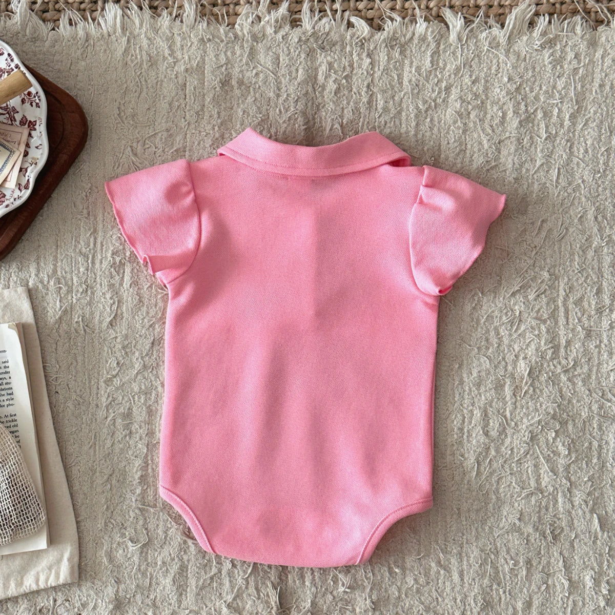 Babykleidung Baby Mädchen Body Sommer Kleidung Einfarbiger Strampler Weicher Freizeit-Overall für Neugeborene Kleidung