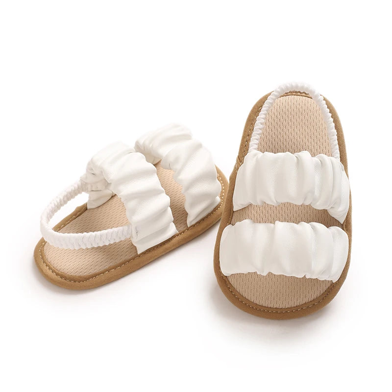 Solid Color Baby Sandals For Summer Soft Soled Non Slip Baby Walking Shoes For 0-18 Months Breathable And Anti Drop Shoes