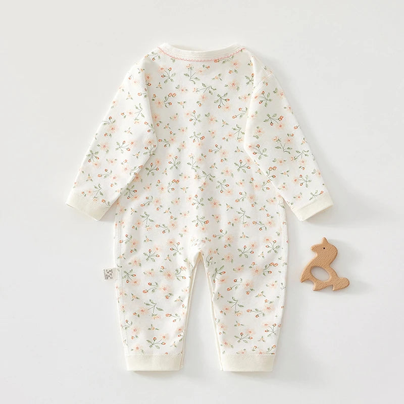 Bezaubernder Baby-Strampler für Frühling und Herbst, weicher Strampler aus reiner Baumwolle, Prinzessinnen- & Prinzen-Stil, perfekter Krabbelanzug für Babys.
