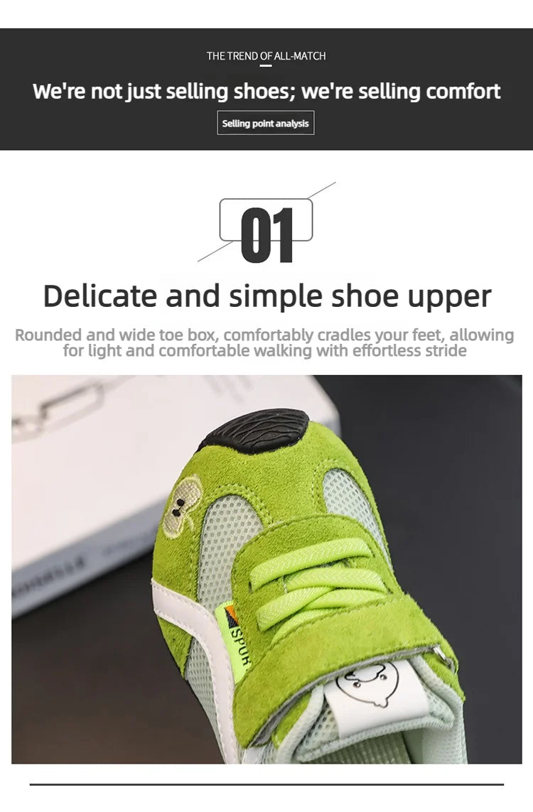 Baby Walking Shoes New Style Girls Retro Style Soft Sole Non Slip Casual Shoes Boys Breathable Versatile Forrest Gump Shoes