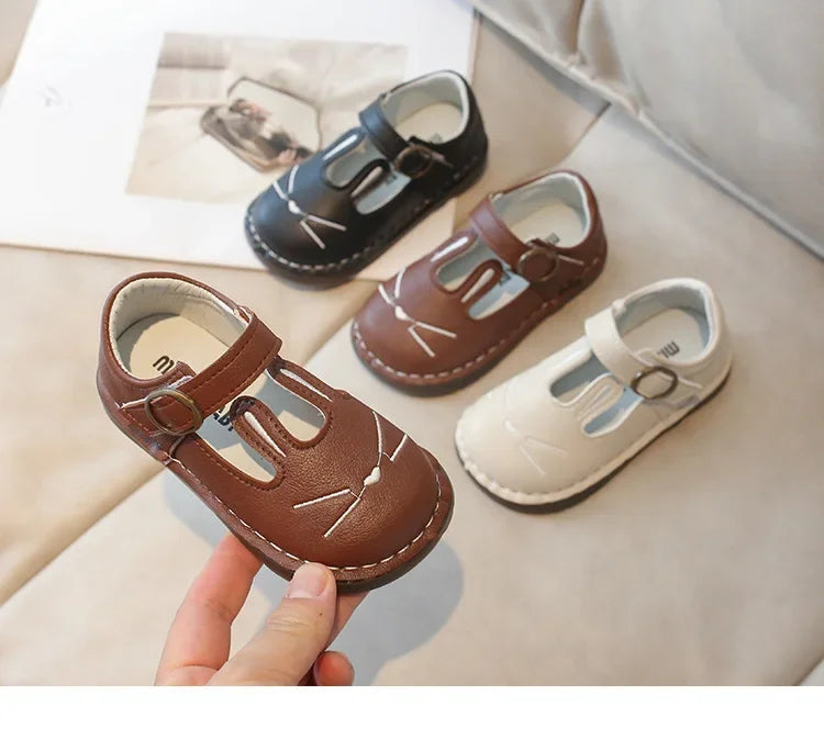 2025 Children Leather Shoes for Girls Spring Autumn New Fashion Korean Style Soft Bottom Anti-slippery Versatile Baby Shoes