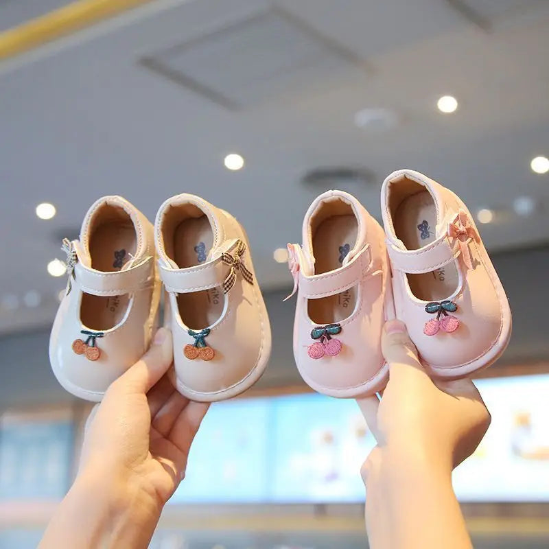 Baby Walking Shoes Round Toes Sweet Bows Girls Casual Shoes Versatile Cute 2025 New Fashion Kids Flat Shoes Soft Bottom Trendy