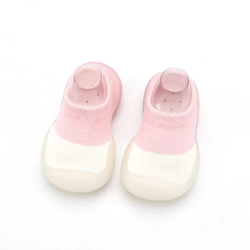 Zapatos de bebé Primeros pasos para niños pequeños Botas de punto para bebés y niñas Suela de goma suave antideslizante Zapatos informales de piso Descalzos
