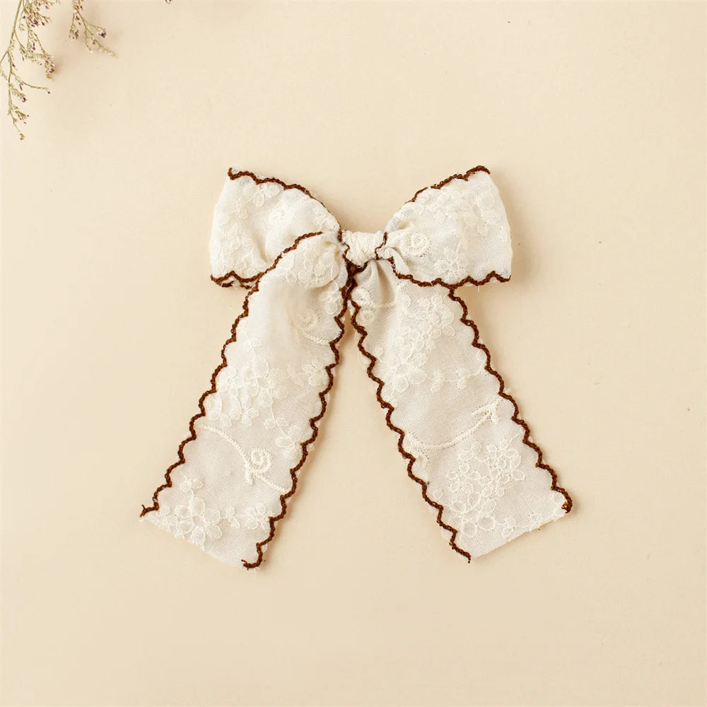 1pcs Baby Girl Hairpins White Lace Bows Hair Clips Cute Hair Pin Barrettes School Girls Kids Headwear Children Hair Accessories