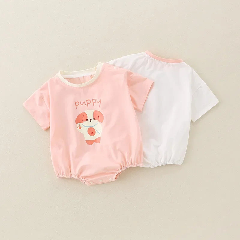 Ropa de verano para bebés, 100 % algodón, ropa fina de manga corta para el verano, ropa para gatear, ropa para niños