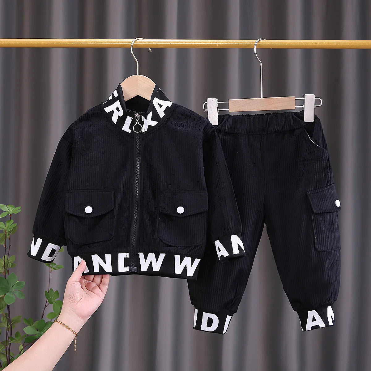 Toddler Baby Boys girl Clothes Set spring autumn corduroy Cartoon Clothing Sets Boys Hoodies Jacket And Pants Kids Suit 0-5Y