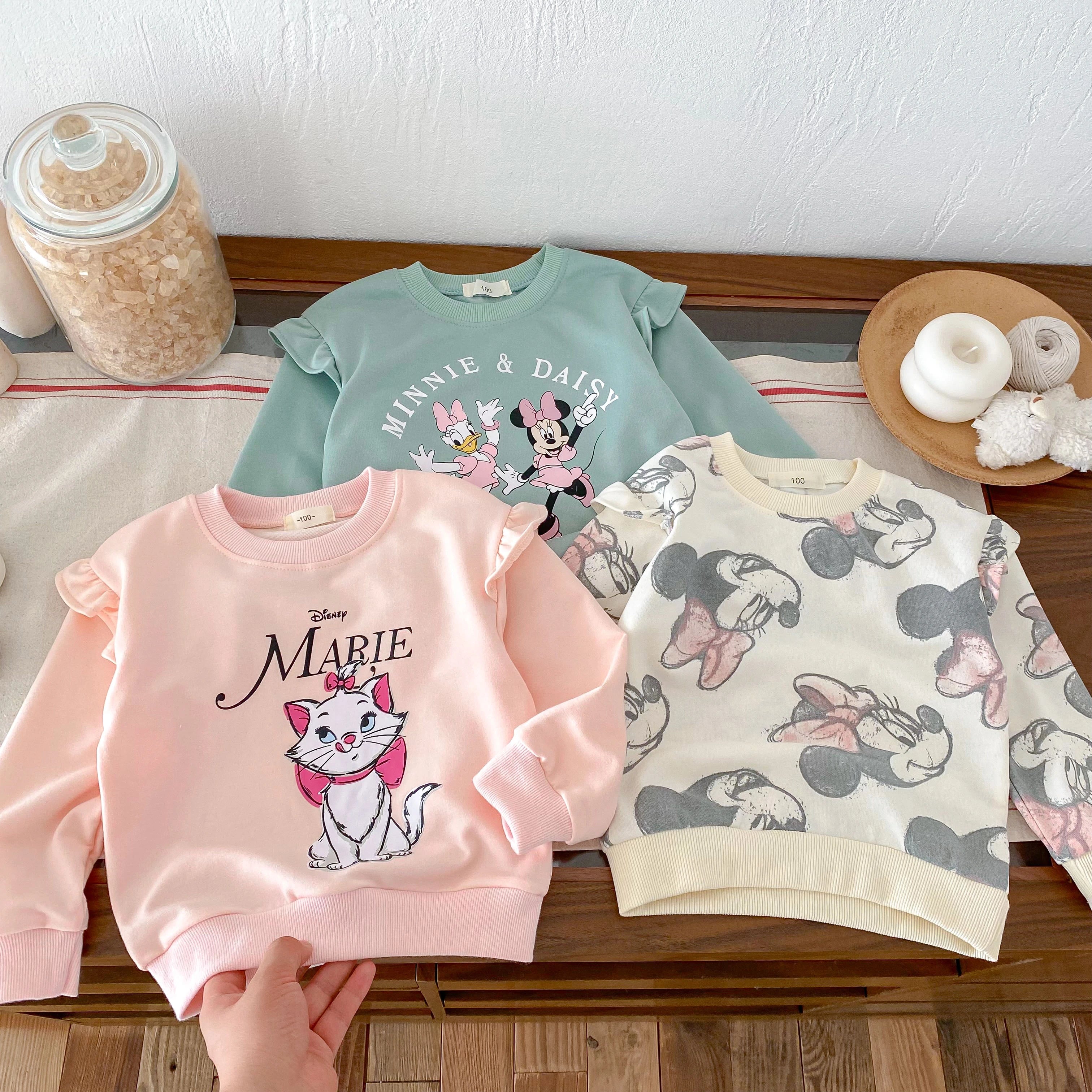 Minnie Mickey Jungen Mädchen Sweatshirt Set Cartoon Casual Kinder Langarm Trainingsanzug Kinderkleidung Oberteile + Hosen 2tlg/set 0-6J