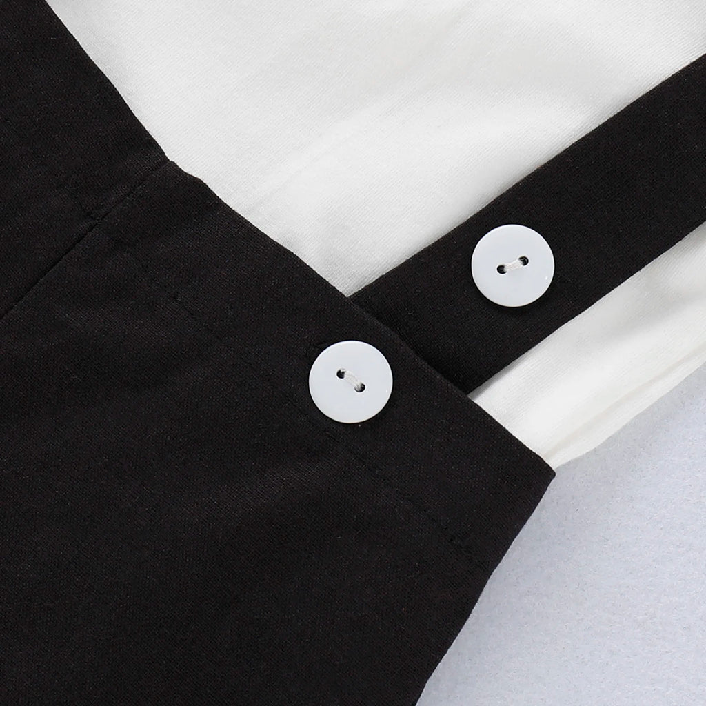 Conjunto de Traje Formal de Caballero para Bebé Recién Nacido, Camisa de Manga Corta con Lazo + Pelele de Pantalones Cortos, Moda de Verano, 2 Piezas