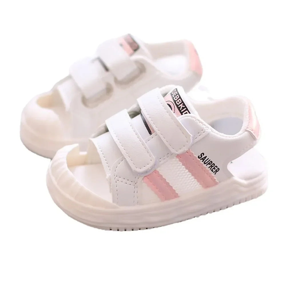 Fashion Baby Sandals Trendy Closed-Toe Sandals Children Toddler Walking Shoes Kids Outdoor Anti-Slip Soft and Comfortable Shoes