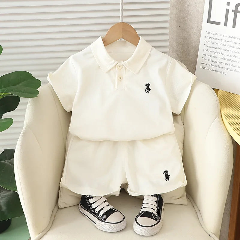 Ropa de verano para bebés, niños, camisetas y pantalones cortos, 2 unidades/juego, ropa informal para niños, chándales para niños pequeños.