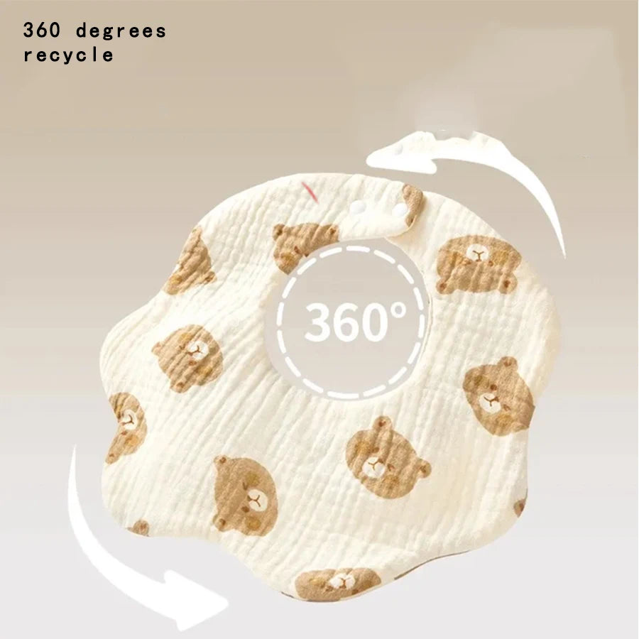 3 Baby Bibs, Soft Petal-Printed Baby Saliva Towels, Universal Feeding Bibs for Babies, Suitable for Use at Home and When Going Out