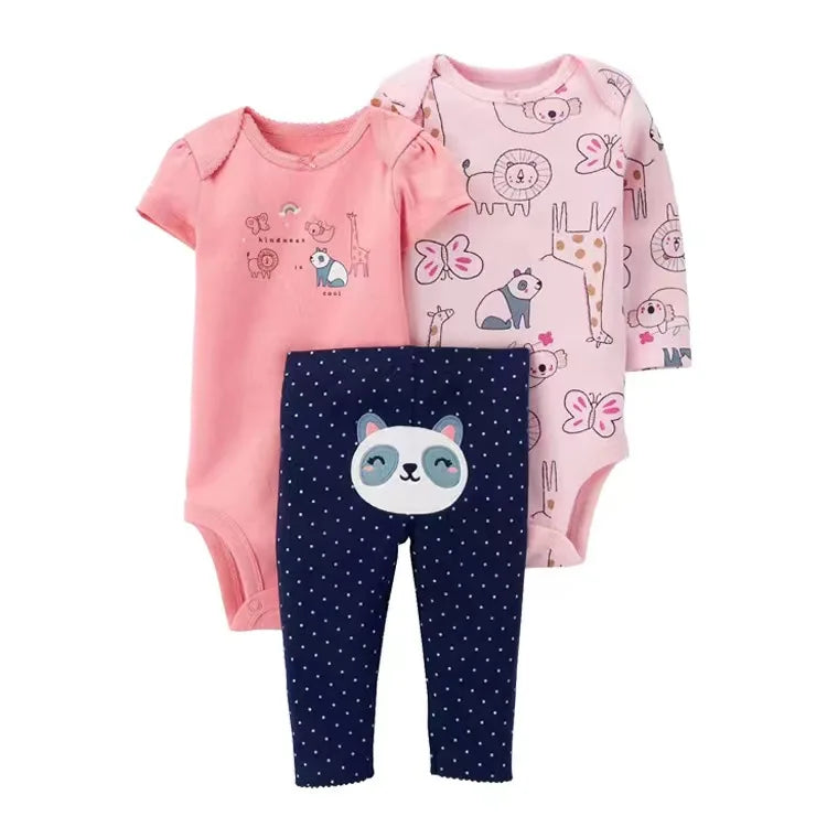 2025 Baby Mädchen Kleidung Herbst Frühling Neugeborenen Outfit Baumwoll-Body Oberteil und Hose Set Kinder Kleinkind Kleidung 6-24M