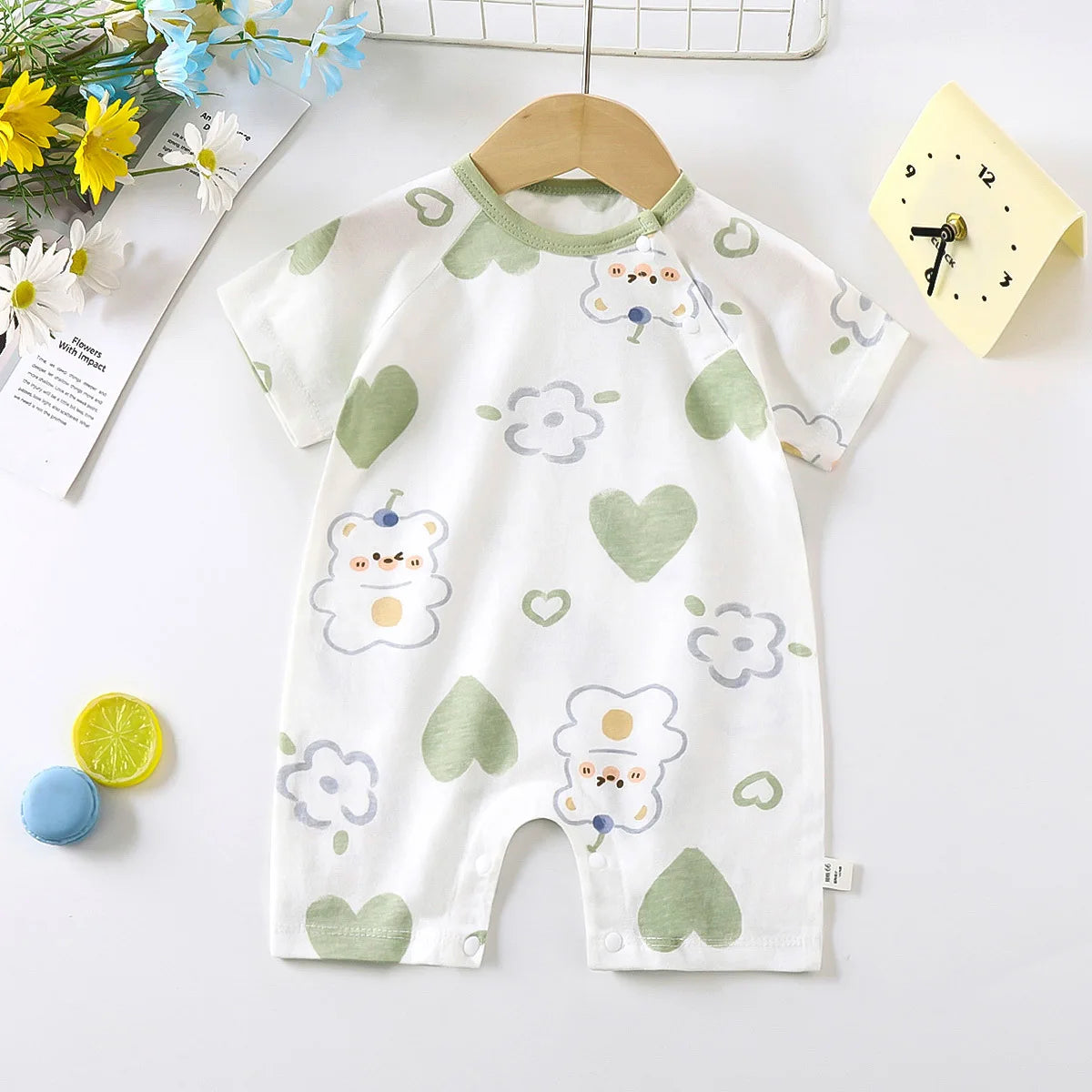 Newborn Baby Clothing Boys Girls Baby Clothes item Cotton Bodysuit Summer Short Sleeve Romper Infant Toddler Sleepwear
