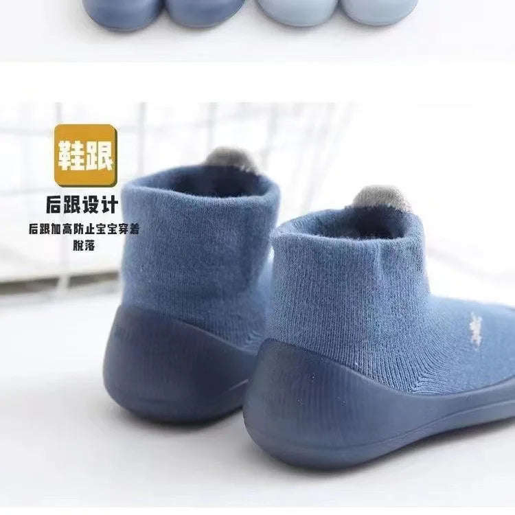Baby Shoes Socks Anti-slip Cartoon Animal Fox Shoes Infant Girls First Walkers Boy Soft Sole Rubber Outdoor Toddler Pink Shoes