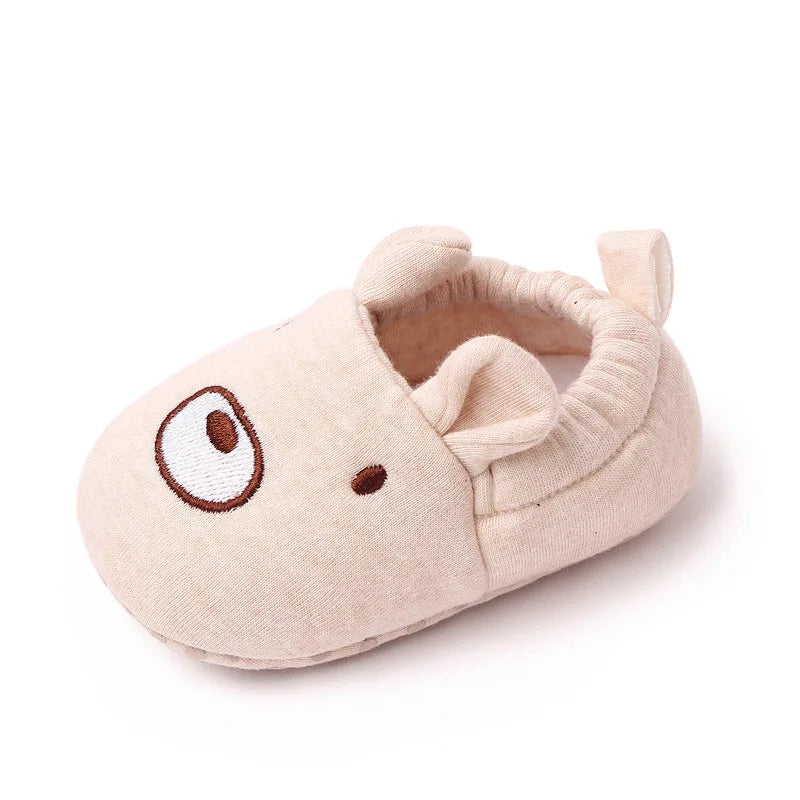 Newborn Baby Shoes Boys Girls Soft Sole Non Skid Crib Toddler Shoe Cute Animal Winter Warm Booties First Walker Crib Shoes 0-18M