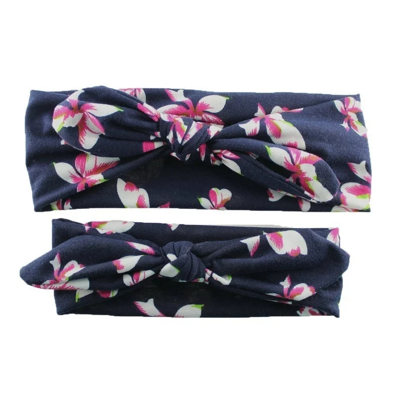 New Mother & Baby Bunny Ears Headbands 2PCS - Bow Hair Accessories Elastic Headband for Infants Toddlers Girls