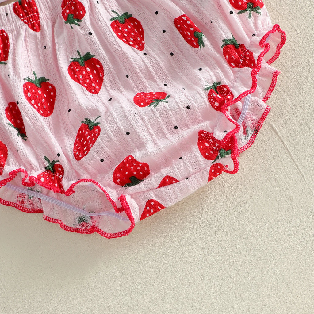 Conjunto de ropa para bebés de verano para niñas, lindo estampado de puntos, camisetas de manga voladora, pantalones cortos, atuendo