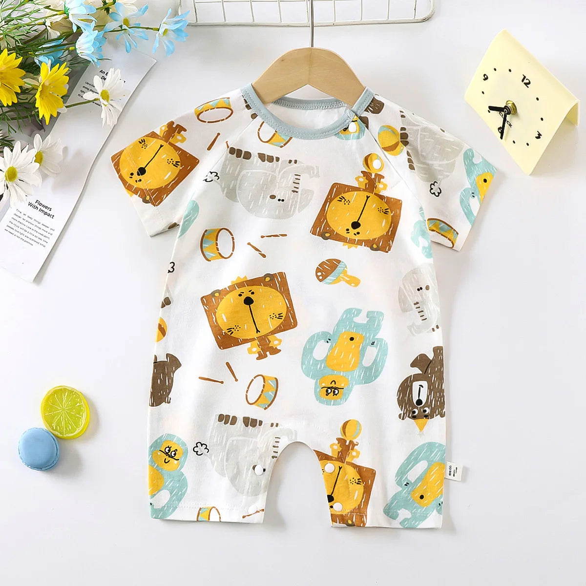 Newborn Baby Clothing Boys Girls Baby Clothes item Cotton Bodysuit Summer Short Sleeve Romper Infant Toddler Sleepwear