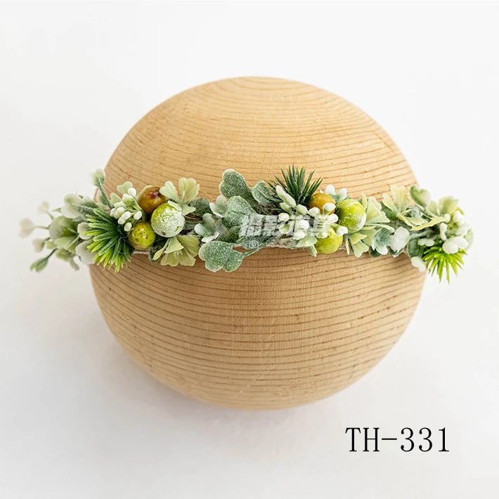 Newborn Headband for Photography Props Flower Baby Girl Tieback Flowers Pearl Wreath Newborn Photography Infant Hair Accessories