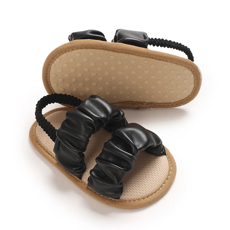 Solid Color Baby Sandals For Summer Soft Soled Non Slip Baby Walking Shoes For 0-18 Months Breathable And Anti Drop Shoes